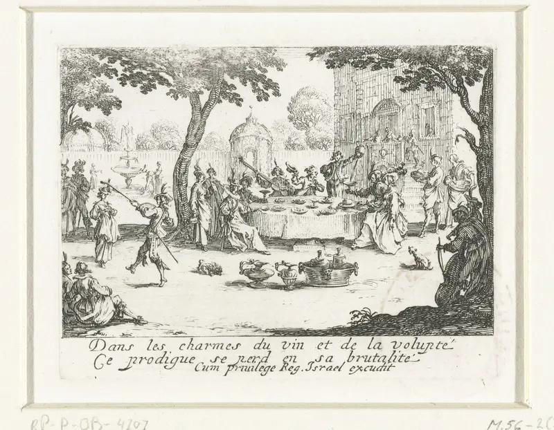 Verloren zoon verkwist zijn erfenis Wall Art by Jacques Callot - High-Resolution Digital Print