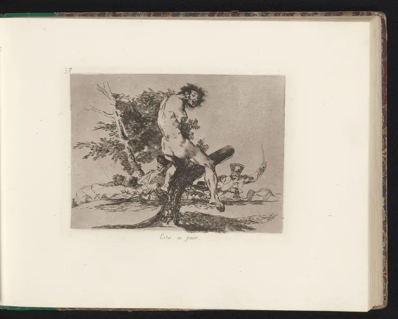 Verminkt lichaam van een gevallene aan een boom gespiest Wall Art by Francisco de Goya - High-Resolution Digital Print