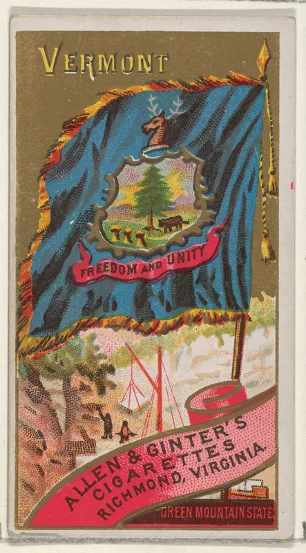 Vermont, from Flags of the States and Territories (N11) for Allen & Ginter Cigarettes Brands Wall Art by Allen & Ginter - High-Resolution Digital Print