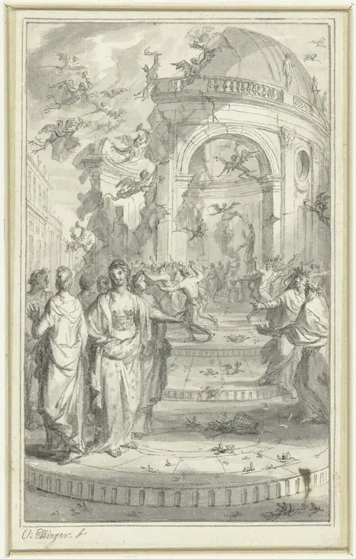Vernietiging van een tempel door duivels en harpijen Wall Art by Ottmar Elliger (II) - High-Resolution Digital Print