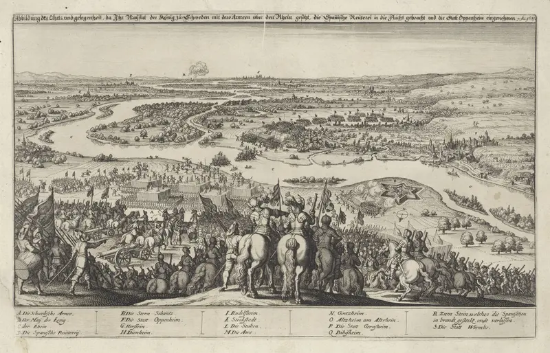 Verovering van de stad Oppenheim door de Zweedse legers op 7 september 1631 Wall Art by Wenceslaus Hollar - High-Resolution Digital Print