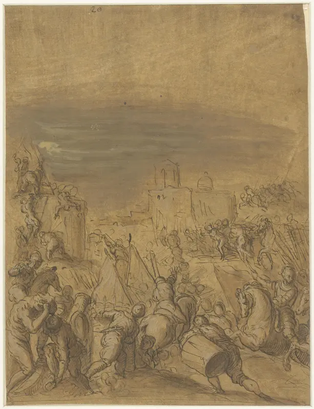 Verovering van St. Quentin Wall Art by Jacopo Palma (il Giovane) - High-Resolution Digital Print