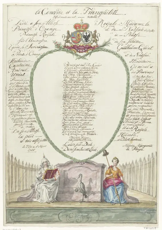 Vers voor prinses Wilhelmina bij de veertigste verjaardag van prins Willem V, 1788 Wall Art by Unknown - High-Resolution Digital Print
