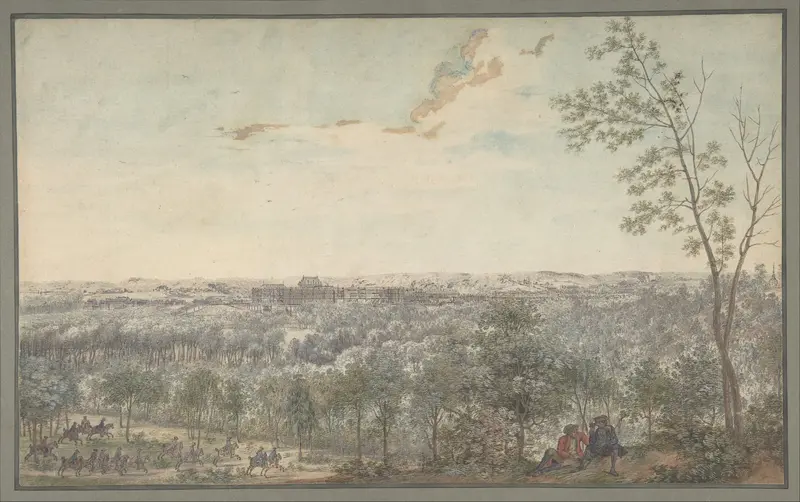 Versailles Seen from the Southwest Wall Art by Louis Nicolas de Lespinasse, called the Chevalier de Lespinasse - High-Resolution Digital Print