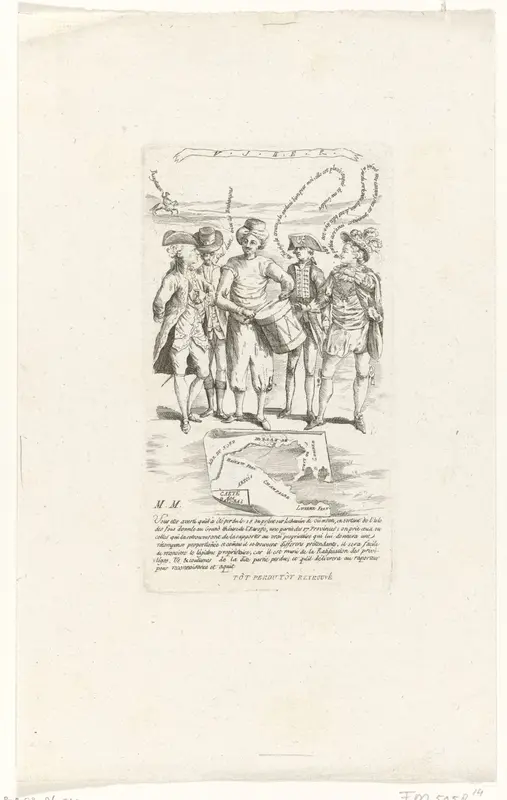 Verscheurde kaart van de Oostenrijkse Nederlanden Wall Art by anonymous - High-Resolution Digital Print