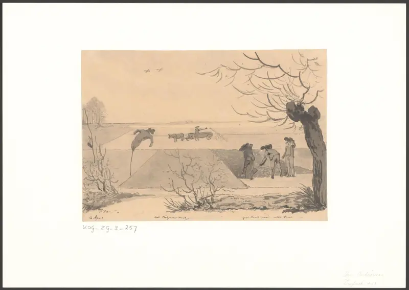 Verschillende landbouwers aan het werk op hun akkers Wall Art by Christiaan Andriessen - High-Resolution Digital Print