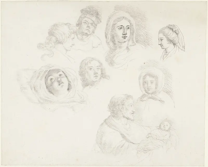 Verschillende studies van hoofden Wall Art by Jordanus Hoorn - High-Resolution Digital Print