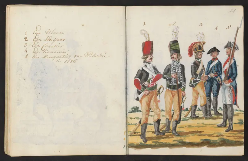 Verschillende uniform van 1786 Wall Art by S.G. Casten - High-Resolution Digital Print