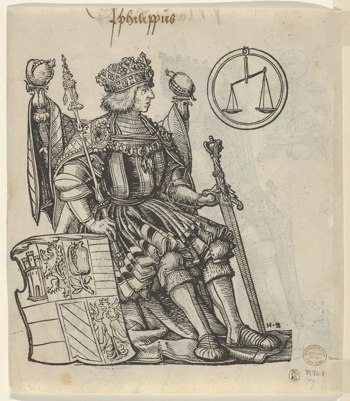 Verso of a Sheet with Philip the Belle, from "The Genealogy of Emperor Maximilian I" Wall Art by Hans Burgkmair - High-Resolution Digital Print