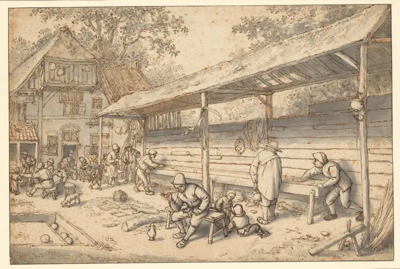 Vertier bij een herberg Wall Art by Adriaen van Ostade - High-Resolution Digital Print