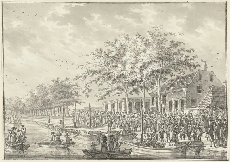 Vertrek van de Amsterdammers naar Utrecht, 1787 Wall Art by Daniël Kerkhoff - High-Resolution Digital Print