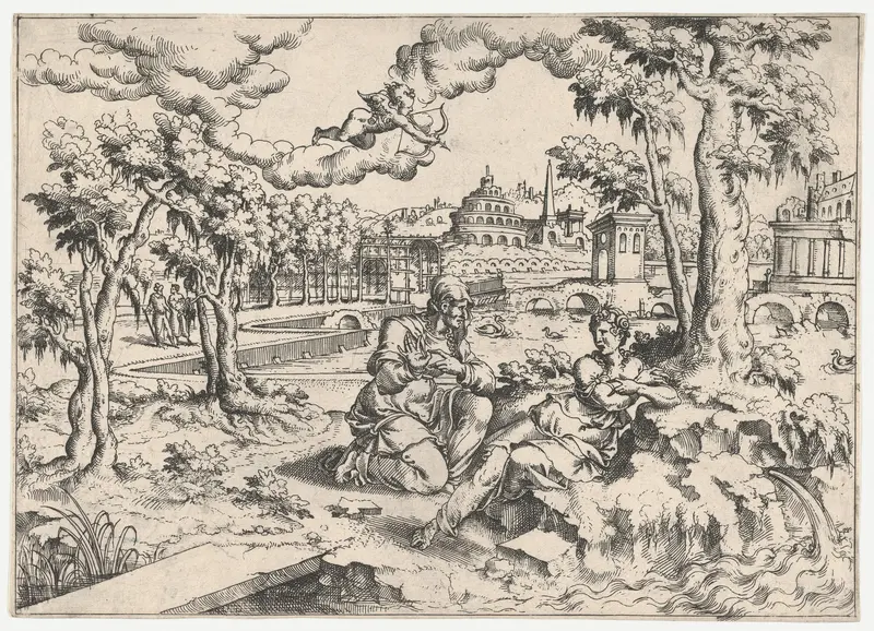 Vertumnus and Pomona Wall Art by Anonymous, French, 16th century - High-Resolution Digital Print