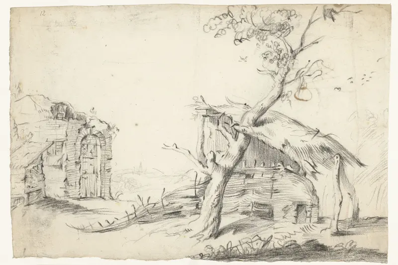 Vervallen bouwwerken in een landschap Wall Art by Harmen ter Borch - High-Resolution Digital Print