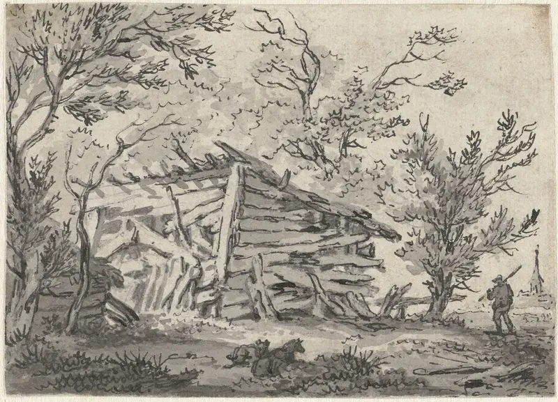 Vervallen schuur Wall Art by François Joseph Pfeiffer (II) - High-Resolution Digital Print