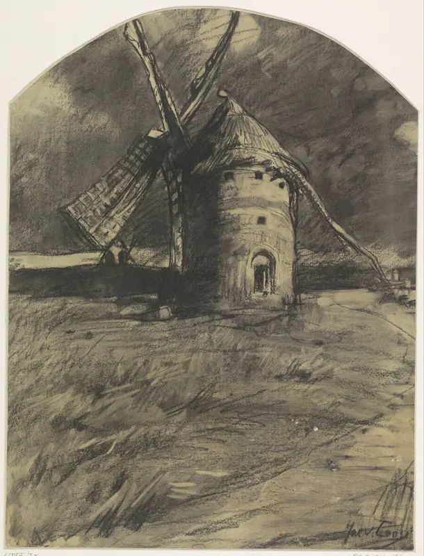 Vervallen windmolen Wall Art by Jac van Looij - High-Resolution Digital Print