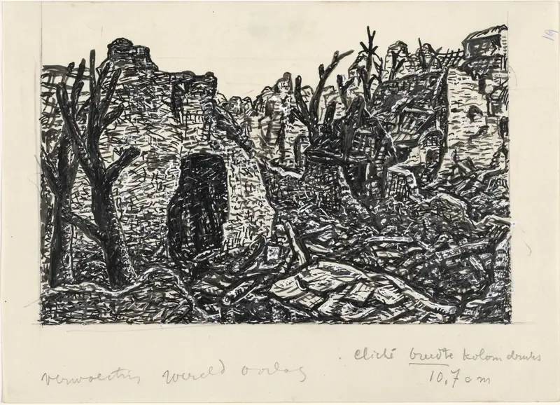 Verwoesting van de Tweede Wereldoorlog Wall Art by Leo Gestel - High-Resolution Digital Print