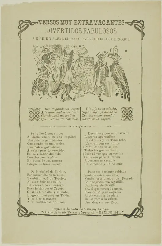 Very Extravagant Verses Wall Art by José Guadalupe Posada - High-Resolution Digital Print
