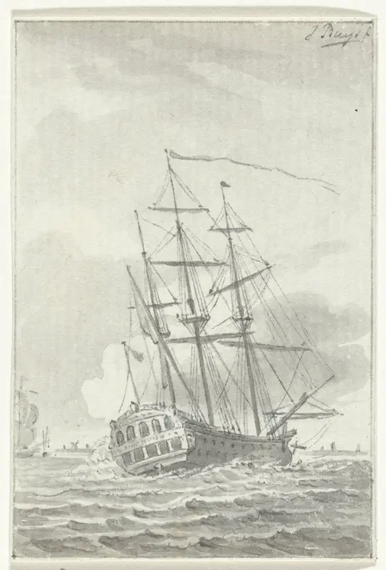 Verzeilen van het schip Prins Willem, 1781 Wall Art by Unknown - High-Resolution Digital Print