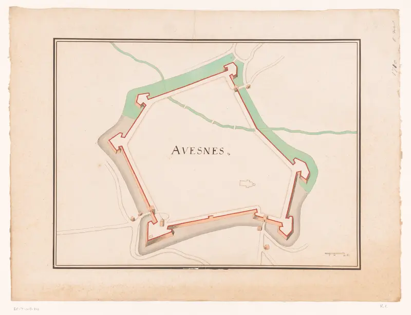 Vestingplattegrond van Avesnes Wall Art by anonymous - High-Resolution Digital Print