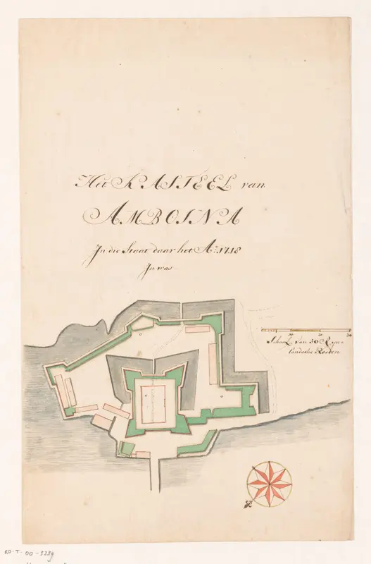 Vestingplattegrond van fort Victoria op Ambon Wall Art by anonymous - High-Resolution Digital Print