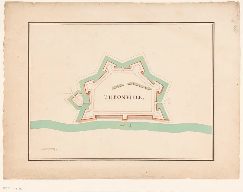 Vestingplattegrond van Thionville Wall Art by anonymous - High-Resolution Digital Print