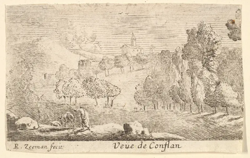 Veüe de Conflans Wall Art by Reinier Nooms, called Zeeman - High-Resolution Digital Print