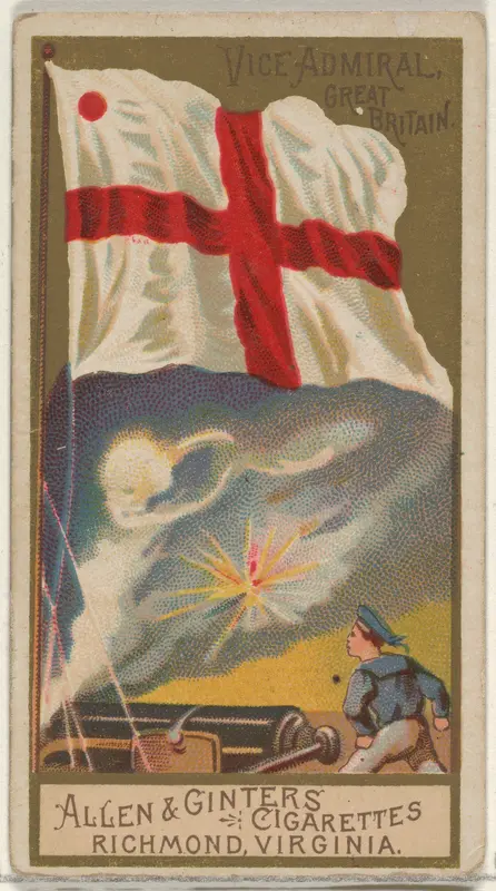 Vice-Admiral, Great Britain, from the Naval Flags series (N17) for Allen & Ginter Cigarettes Brands Wall Art by Allen & Ginter - High-Resolution Digital Print