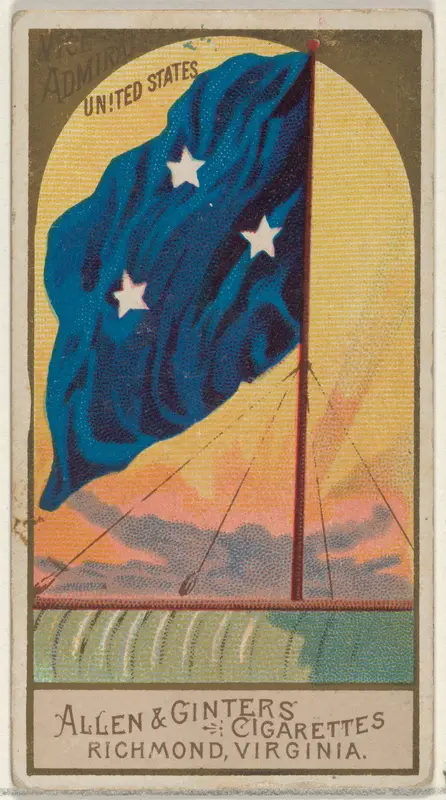 Vice-Admiral, United States, from the Naval Flags series (N17) for Allen & Ginter Cigarettes Brands Wall Art by Allen & Ginter - High-Resolution Digital Print