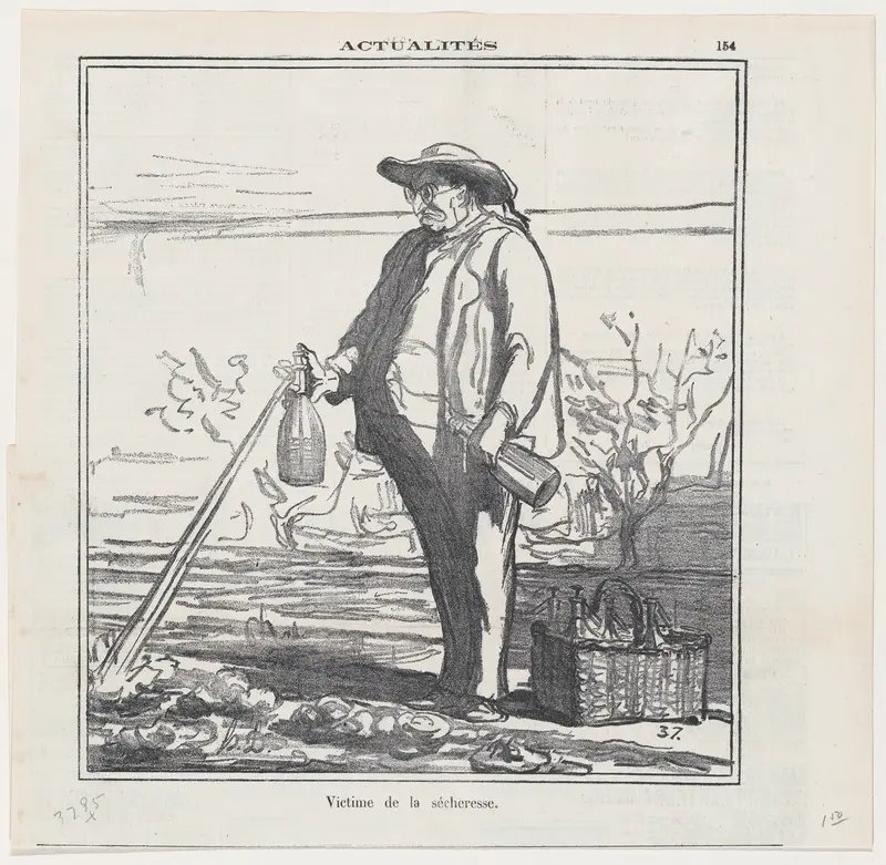 Victim of the drought, from "News of the day" Wall Art by Honoré Daumier - High-Resolution Digital Print