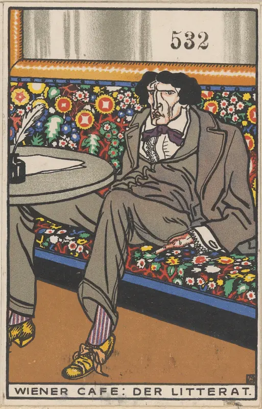 Viennese Café: The Man of Letters (Wiener Café: Der Litterat) Wall Art by Moriz Jung - High-Resolution Digital Print