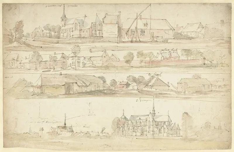 Vier gezichten op Olen en Geel in Vlaanderen Wall Art by anonymous - High-Resolution Digital Print