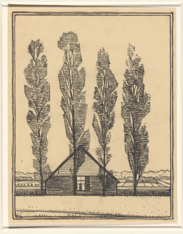 Vier populieren voor een huis Wall Art by Julie de Graag - High-Resolution Digital Print