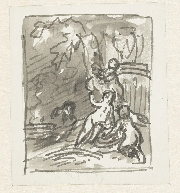 Vier putti onder een boom Wall Art by Jurriaan Andriessen - High-Resolution Digital Print