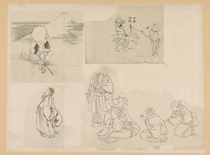 Vier scènes met verschillende figuren Wall Art by Unknown - High-Resolution Digital Print