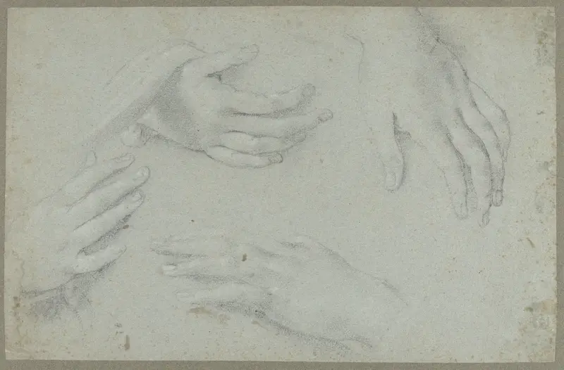 Vier studies van een hand Wall Art by Unknown - High-Resolution Digital Print
