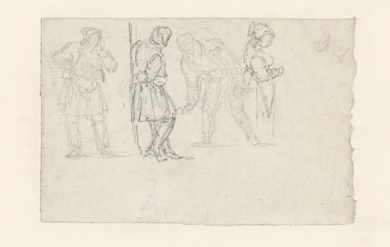 Vier studies van staande figuren Wall Art by Georges Michel - High-Resolution Digital Print