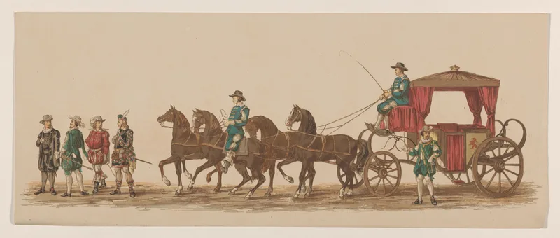 Vierde en vijfde groep in Delftse optocht van 1862 Wall Art by Willem Bernardus IJzerdraat - High-Resolution Digital Print