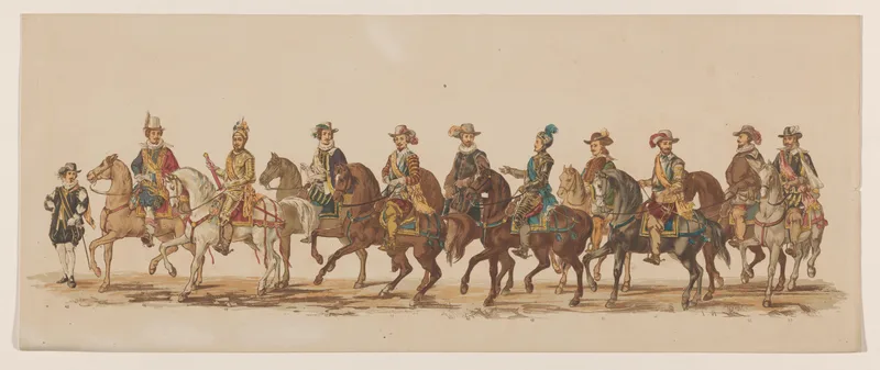Vierde groep in Delftse optocht van 1862 Wall Art by Willem Bernardus IJzerdraat - High-Resolution Digital Print