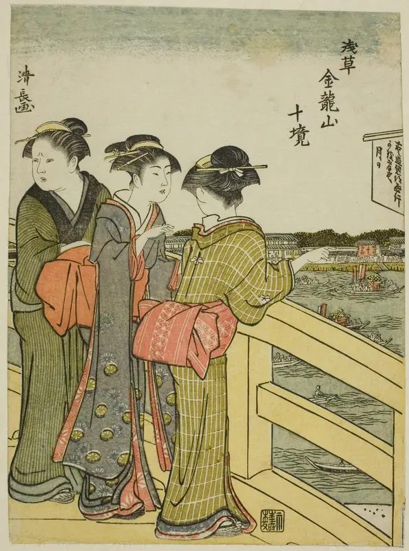 View from Azuma Bridge, from the series "Ten Precincts of Kinryuzan Temple in Asakusa (Asakusa Kinruzan jikkei)"