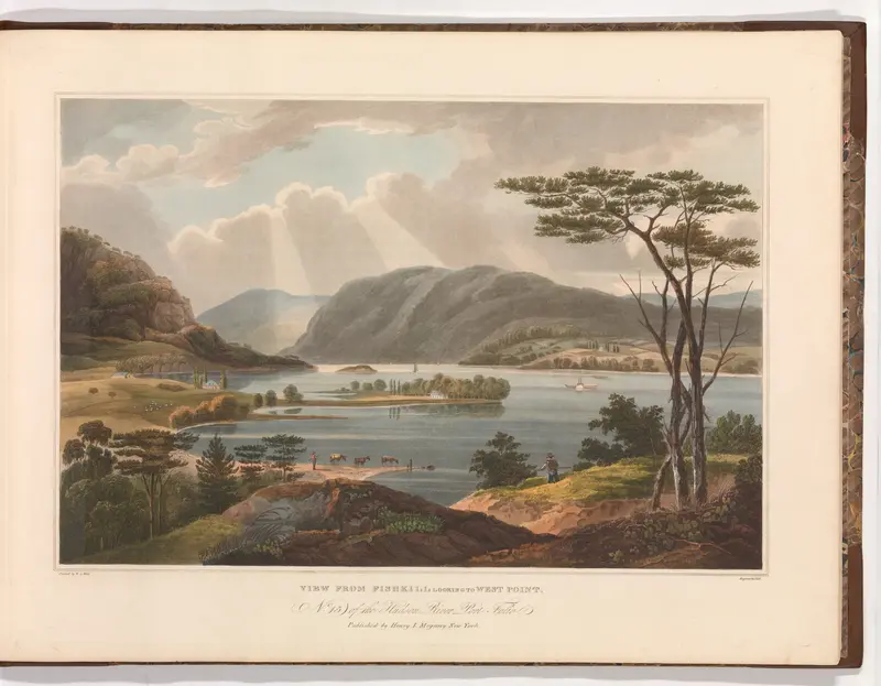 View from Fishkill Looking To West-Point (No. 15 of The Hudson River Portfolio) Wall Art by John Rubens Smith - High-Resolution Digital Print