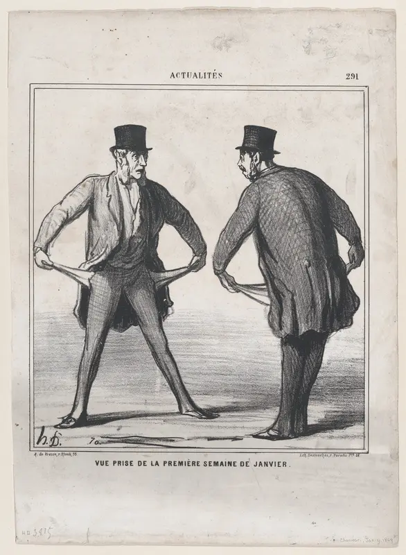 View from the first week in January, from 'News of the day,' published in "Le Charivari" Wall Art by Honoré Daumier - High-Resolution Digital Print