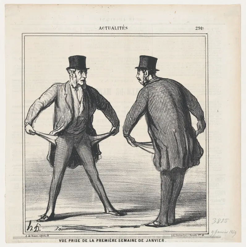 View from the first week in January, from "News of the day" Wall Art by Honoré Daumier - High-Resolution Digital Print