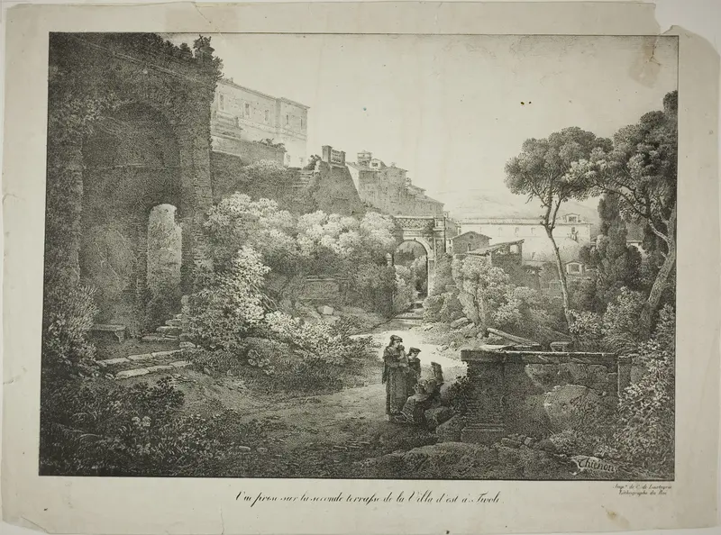 View From the Second Terrace of the Villa d'est at Tivoli Wall Art by Claude Thienon - High-Resolution Digital Print