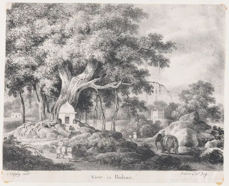 View in Behar [Bihar], in an Anglo-Indian Album associated with Sir Charles D'Oyly Wall Art by Sir Charles D'Oyly - High-Resolution Digital Print