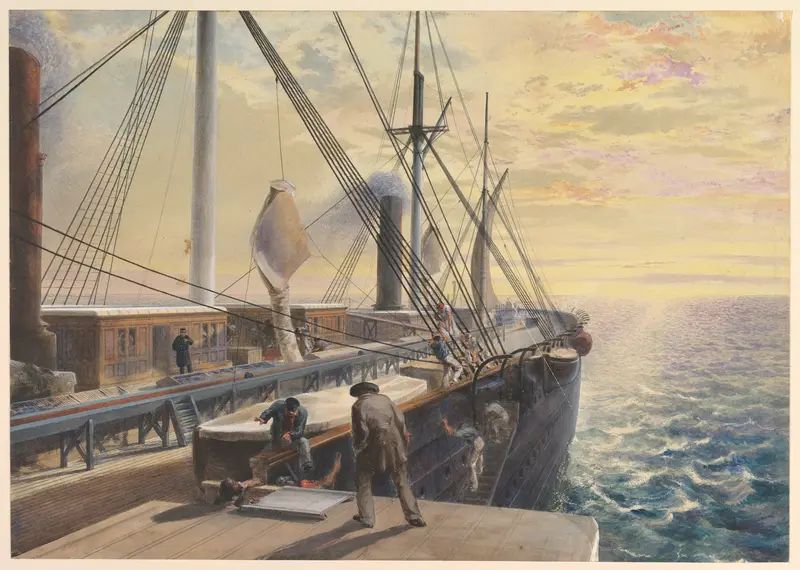 View, Looking Aft, from the Port Paddle Box of the Great Eastern, Showing the Trough for the Cable, etc. Wall Art by Robert Charles Dudley - High-Resolution Digital Print