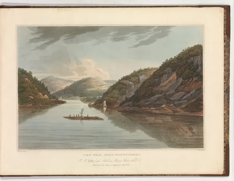 View Near Fort Montgomery (No. 22 (later changed to No. 18) of The Hudson River Portfolio) Wall Art by John Hill - High-Resolution Digital Print