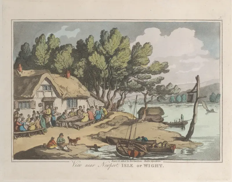 View near Newport, Isle of Wight Wall Art by Thomas Rowlandson - High-Resolution Digital Print