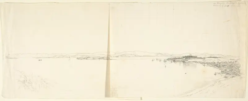 View of a Bay and Mountains Wall Art by Franz von Hauslab the Younger - High-Resolution Digital Print