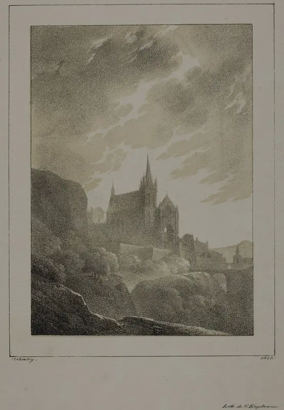 View of a Church Wall Art by Jean-Baptiste Isabey - High-Resolution Digital Print