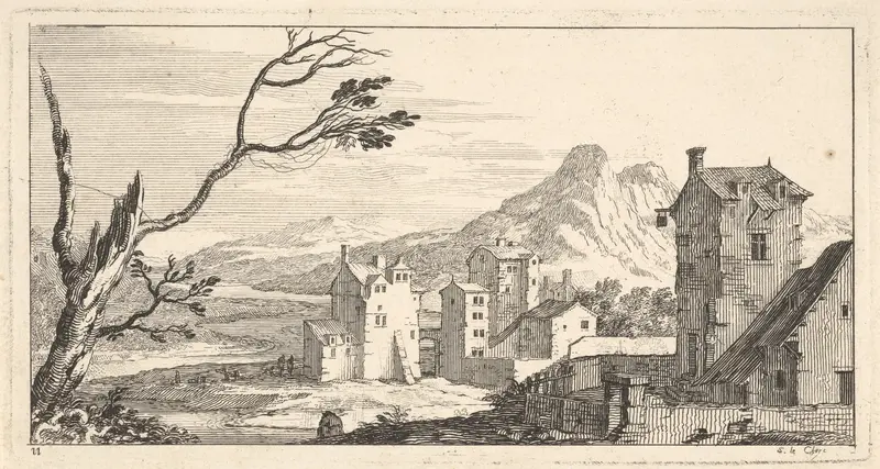 View of a City, plate XI from "Livre de paysages dédié à Monsieur de Beringhen" Wall Art by Sébastien Leclerc I - High-Resolution Digital Print